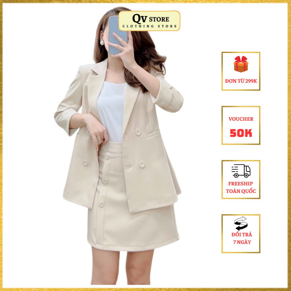 Áo Vest Blazer dáng dài 2 lớp M453 phong cách thời trang công sở 2022