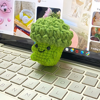Móc khoá súp lơ bằng len 🥦