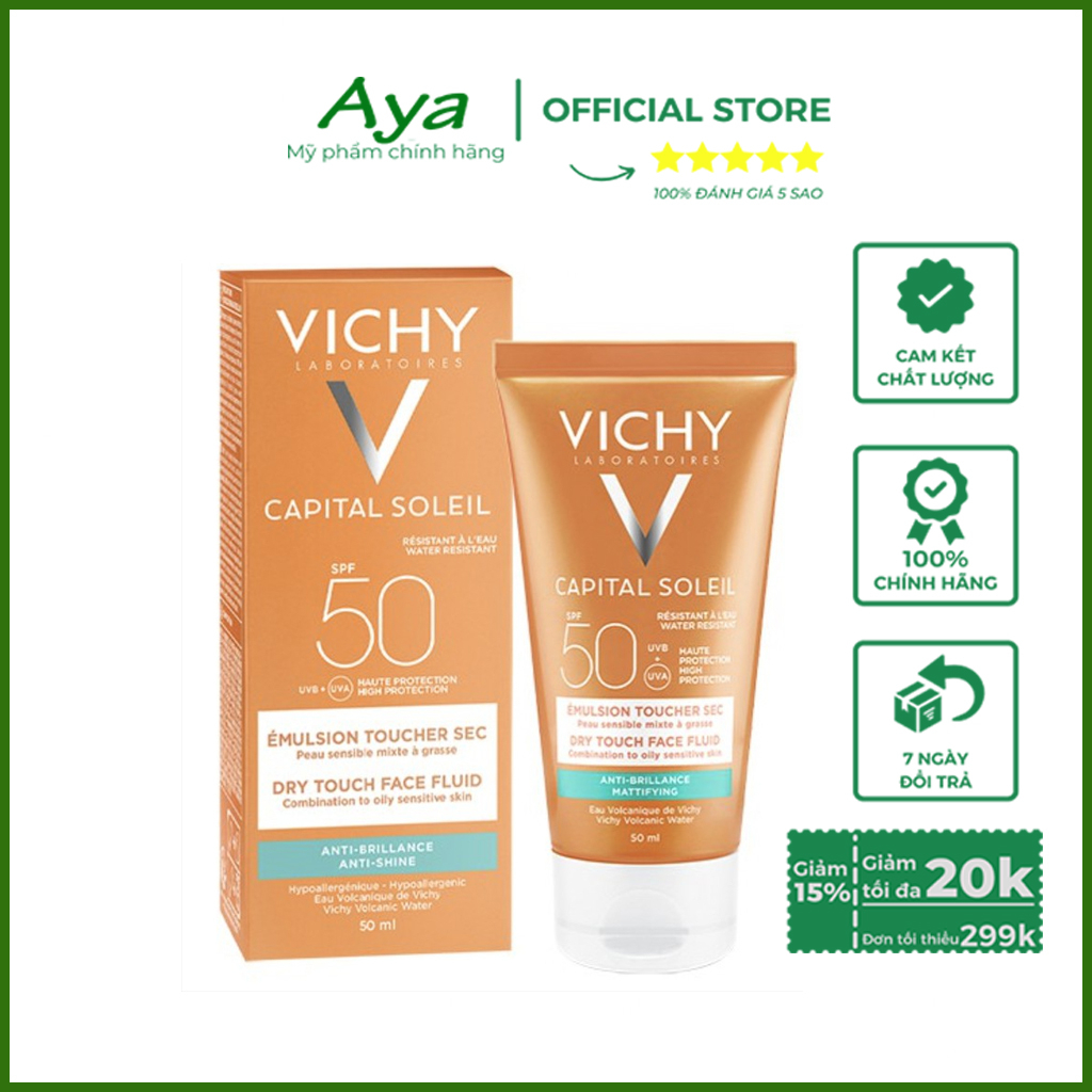 Kem Chống Nắng Vichy Ideal Soleil Spf50+ Dry Touch 50Ml - Aya.official