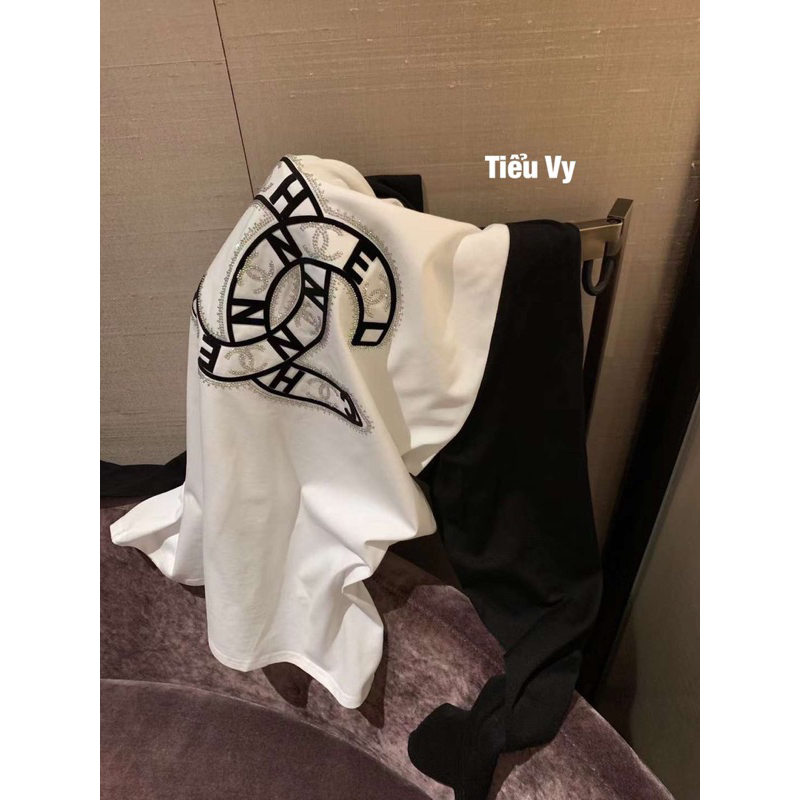 Áo thun dài tay logo chữ X đính đá hàng QCL1
