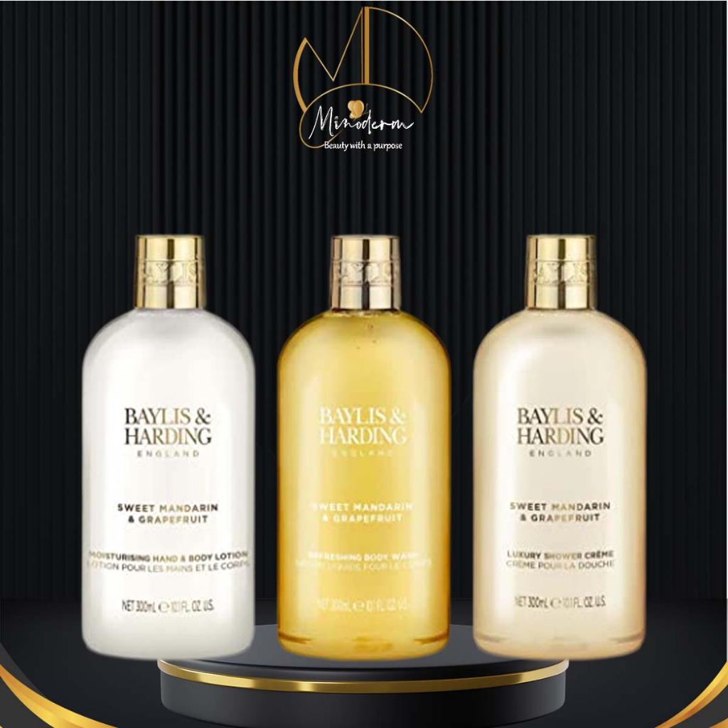 Set quà tặng Baylis & Harding gồm sữa tắm, kem tắm, body lotion 300ml/chai