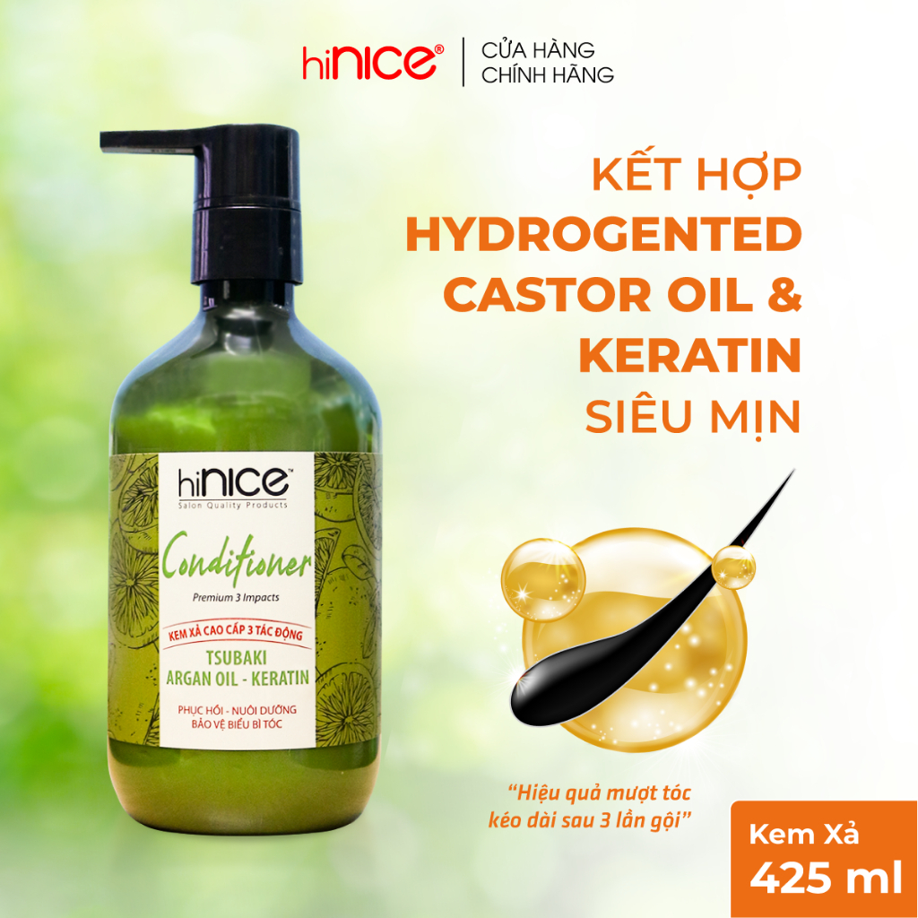 Kem xả Tinh dầu Bưởi hiNICE giúp phục hồi tóc khô xơ, hư tổn 266ml
