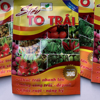 Phân bón siêu to trái 30g thúc trái nhanh lớn, nây quả, đẹp  mã, chắc ruột, nặng ký, tăng độ dòn, ngọt, chín sớm