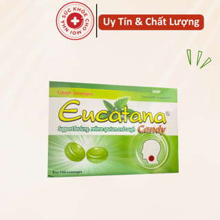 Eucatana kẹo ngậm giảm ho đau họng từ thảo dược -  từ tinh dầu gừng, bạc hà, quế, khuynh diệp