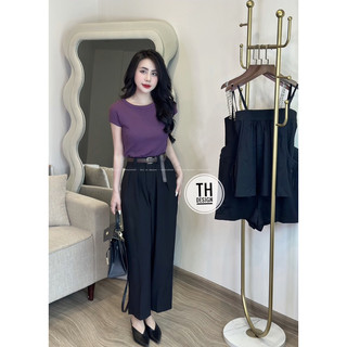 Áo Len Tăm Cổ Tròn Tay Hến Dáng Basic