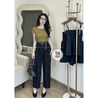 Áo Len Tăm Cổ Tròn Tay Hến Dáng Basic