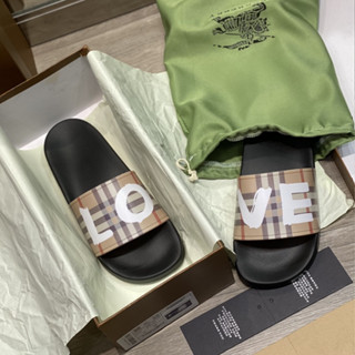 Dép Quai Ngang BBR Nam Các Loại  Kẻ Chéo Chữ Ký Siêu Đẹp - Dép Nam Burberry Cao Cấp