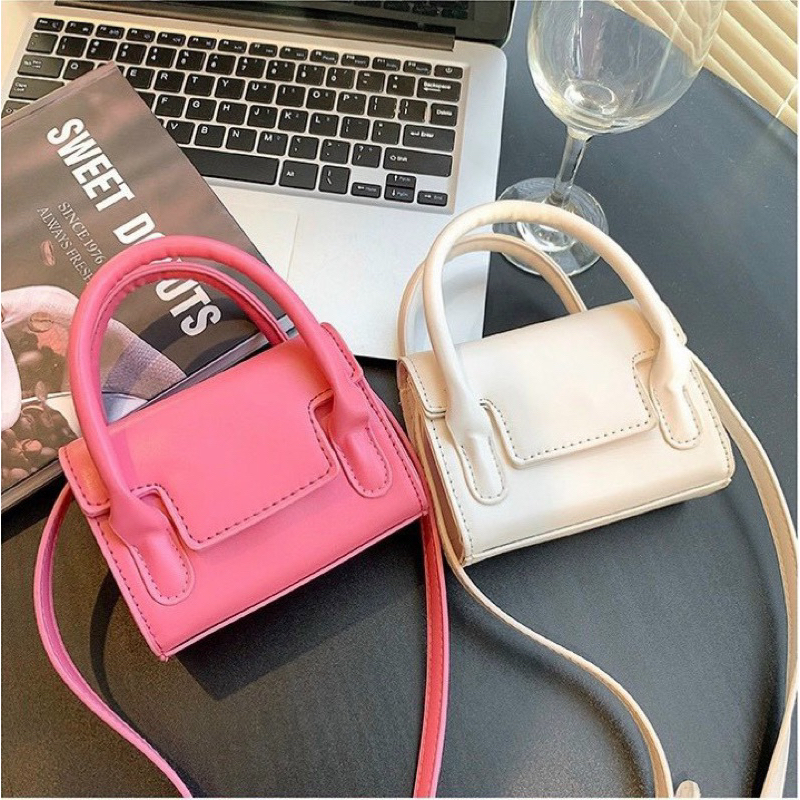 Túi Xách Đeo Chéo Nữ Mini Đẹp 2 Quai Da Trơn Mềm Sang Chảnh Cá Tính M197