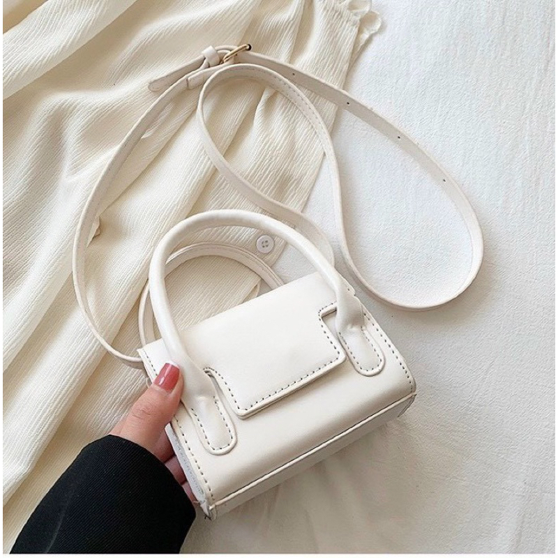 Túi Xách Đeo Chéo Nữ Mini Đẹp 2 Quai Da Trơn Mềm Sang Chảnh Cá Tính M197