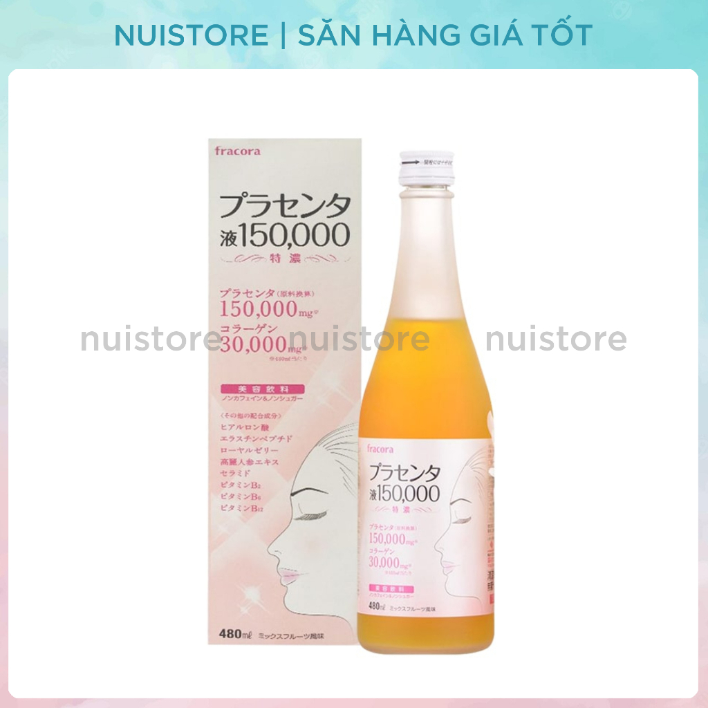 Nước uống trắng da nhau thai heo Fracora Placenta 150000mg, nước uống đẹp da chống lão hóa Placenta Fracora Nhật Bản