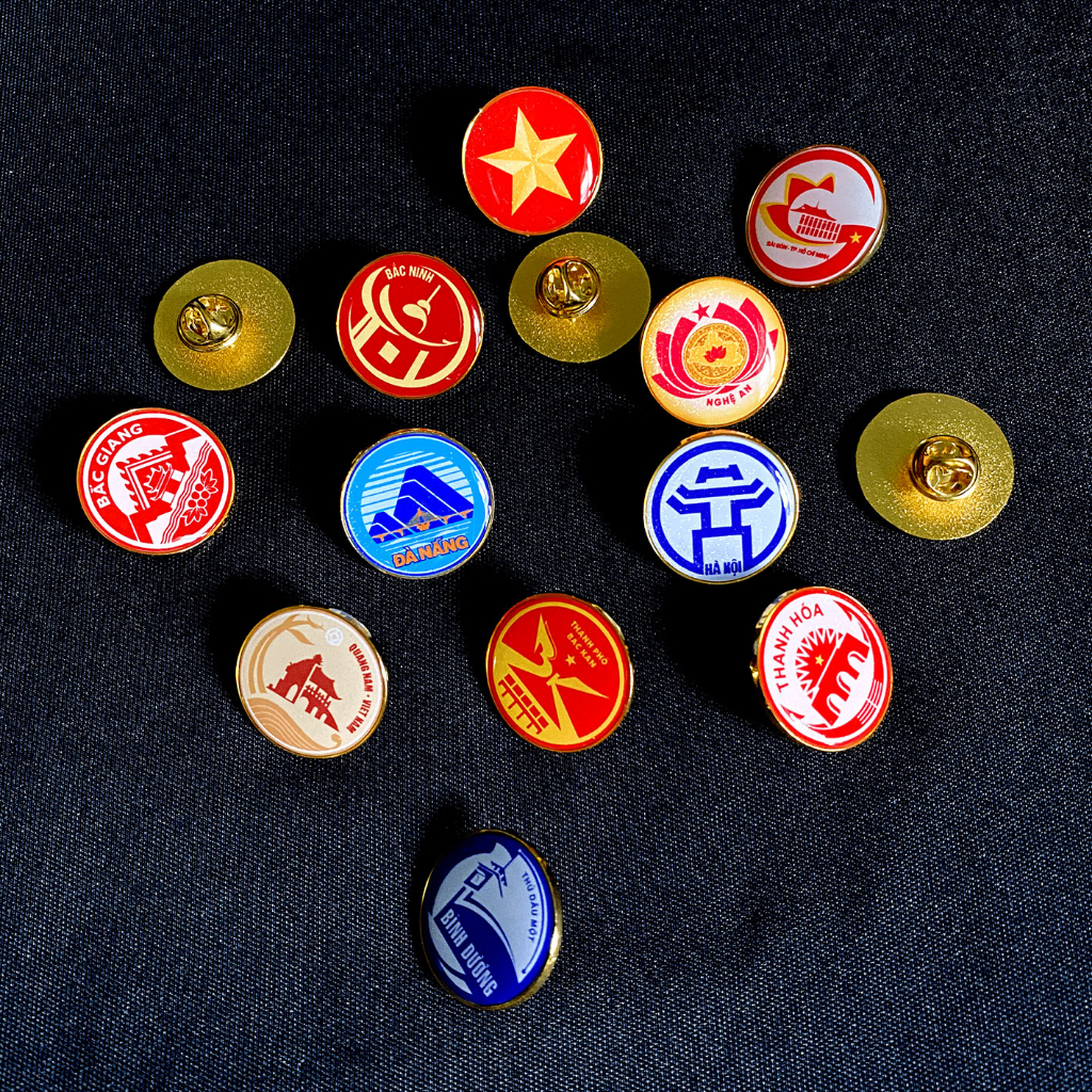 Trâm cài áo kim loại Logo các Tỉnh, Thành phố Việt Nam