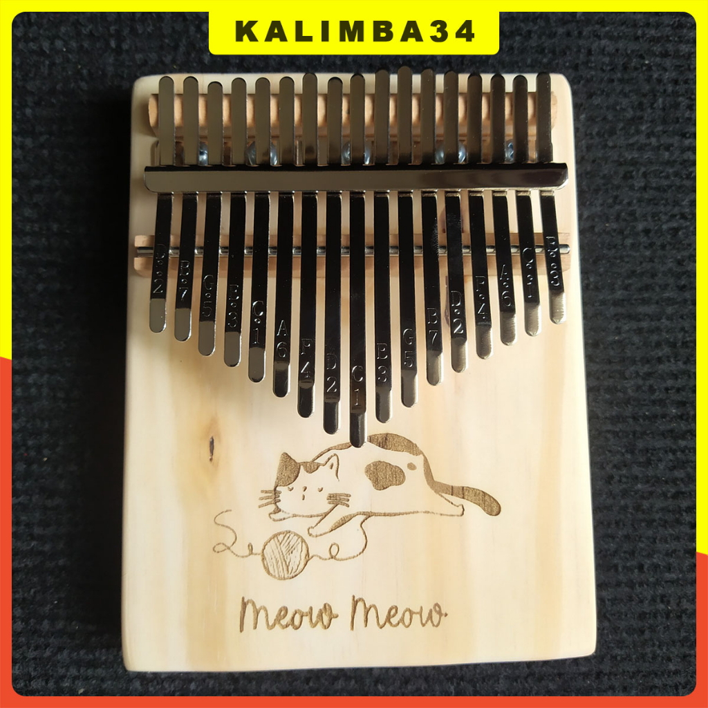 Đàn kalimba giá rẻ 17 phím KL34 khắc hình dễ thương tặng kèm búa chỉnh âm
