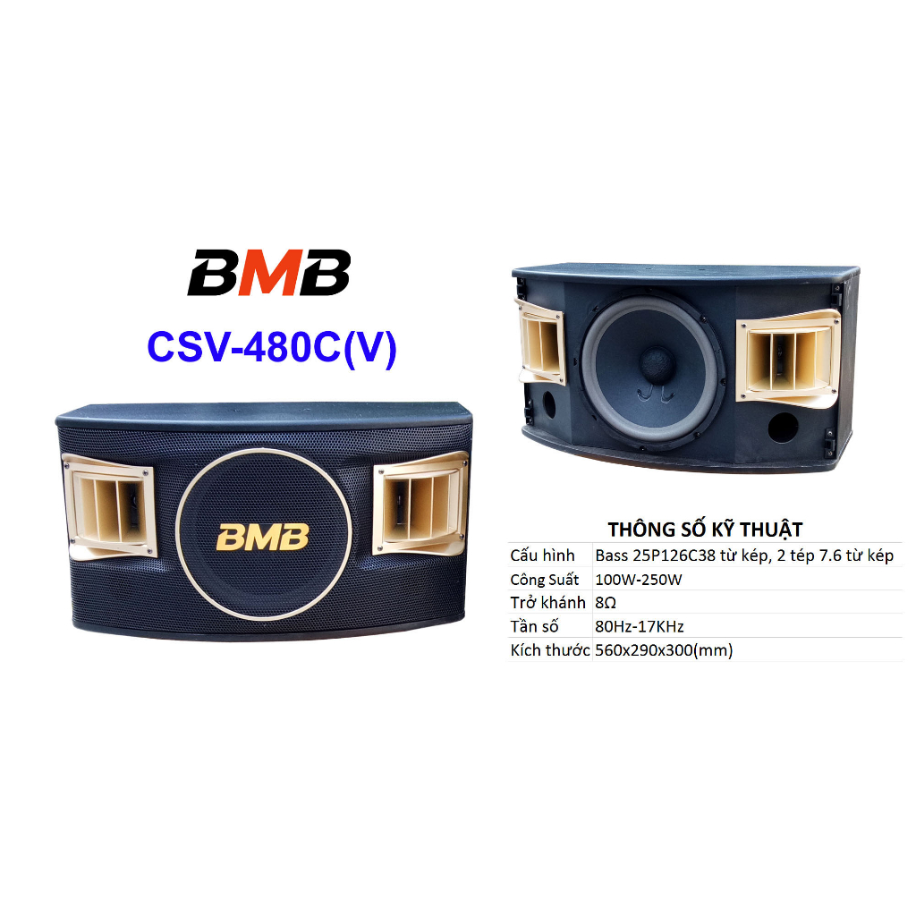 Loa thùng treo tường Karaoke gia đình  bass 25 BMB CSV-480C(V)
