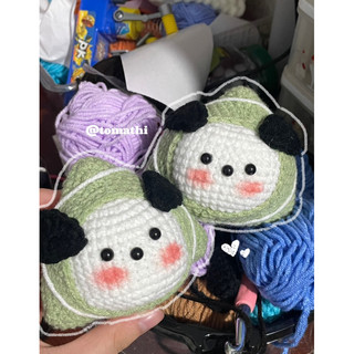 Pochacoo bánh ú - móc khoá pochacoo bánh ú handmade từ len sợi cotton milk..