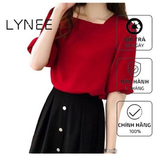 Áo kiểu nữ cổ vuông tay lỡ thời trang LYNEE