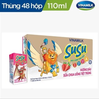 thùng 48 hộp sữa chua uống susu  hương cam,dâu ×110ml