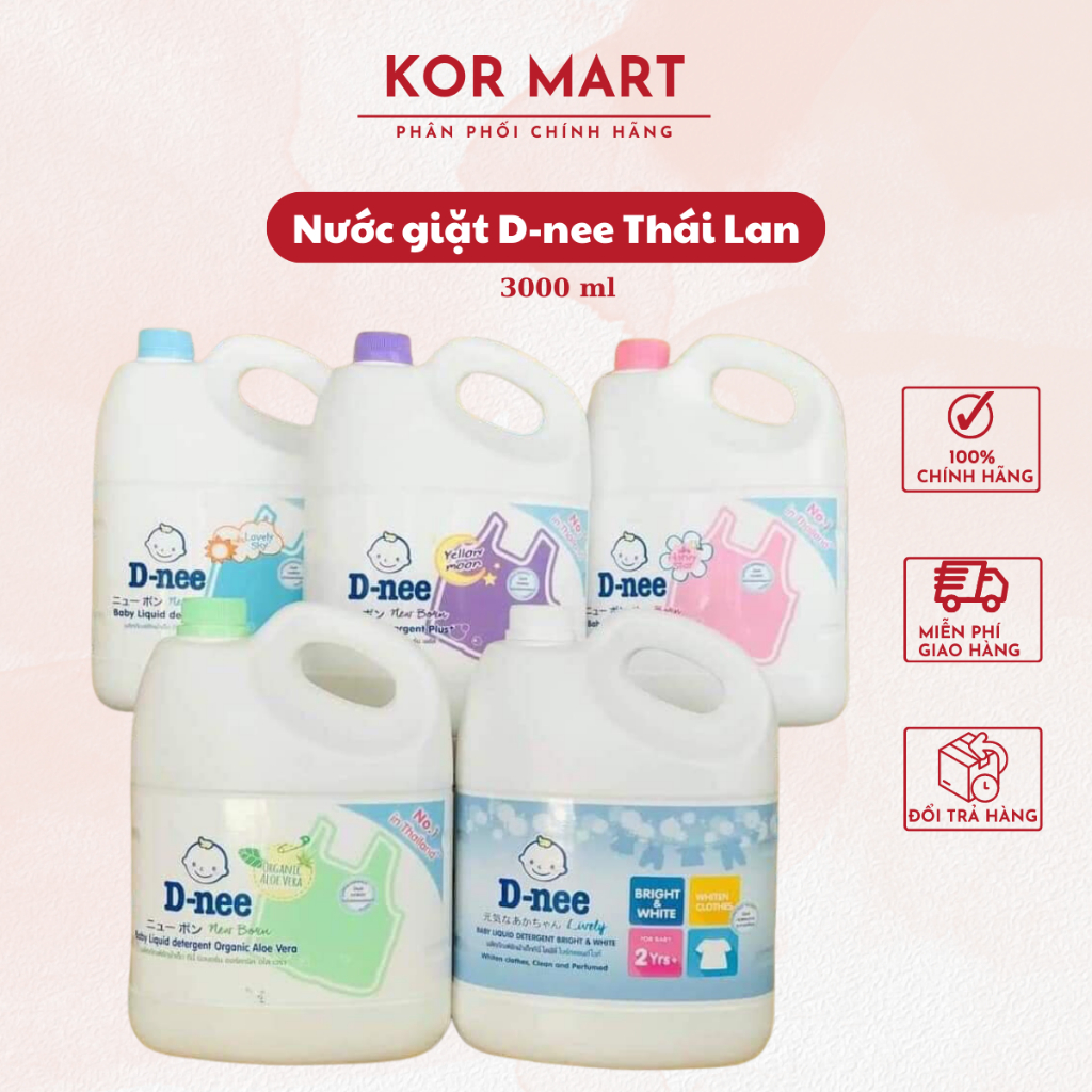 Nước Giặt Dnee Can 3000ml TháI Lan Thơm Dịu An Toàn Cho Sức Khỏe