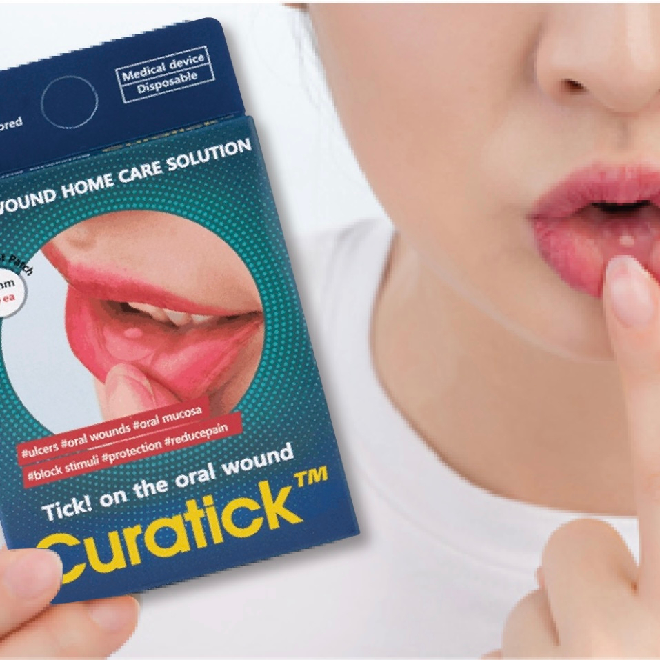 Miếng dán nhiệt miệng, lở miệng Curatick