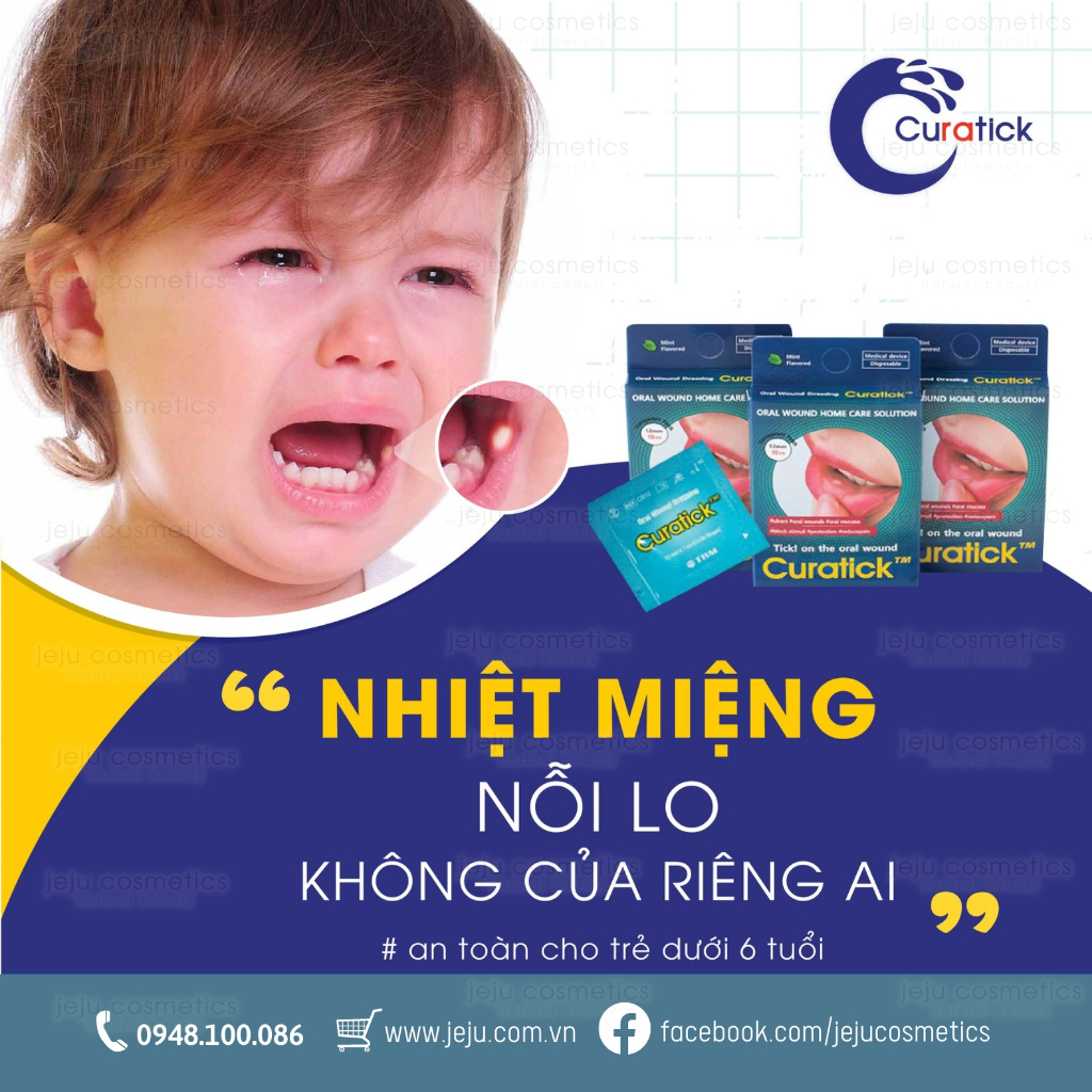 Miếng dán nhiệt miệng, lở miệng Curatick