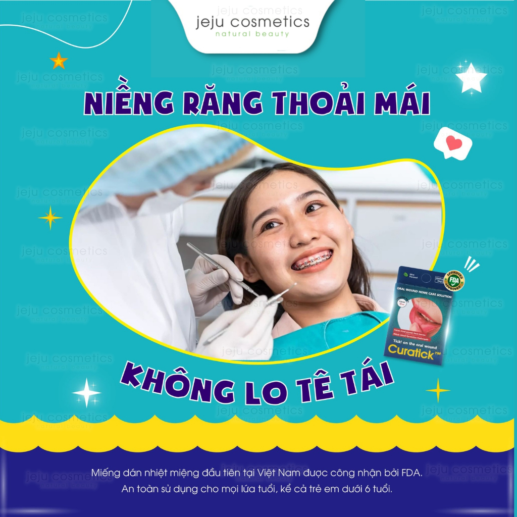 Miếng dán nhiệt miệng, lở miệng Curatick