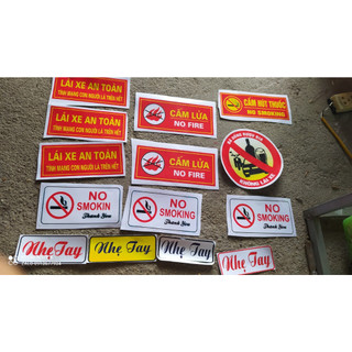 Tem decal cấm lửa (no fire), cấm hut thuốc( No smoking) sl 1 tem