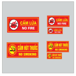 Tem decal cấm lửa , cấm hut thuốc sl 1 tem