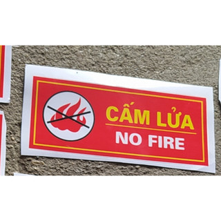 Tem decal cấm lửa (no fire), cấm hut thuốc( No smoking) sl 1 tem
