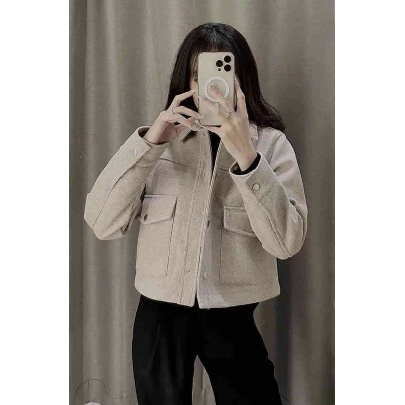 Áo khoác dạ màu be cho nữ style Hàn Quốc trẻ trung sang chảnh - Có buôn sỉ-SP 4589