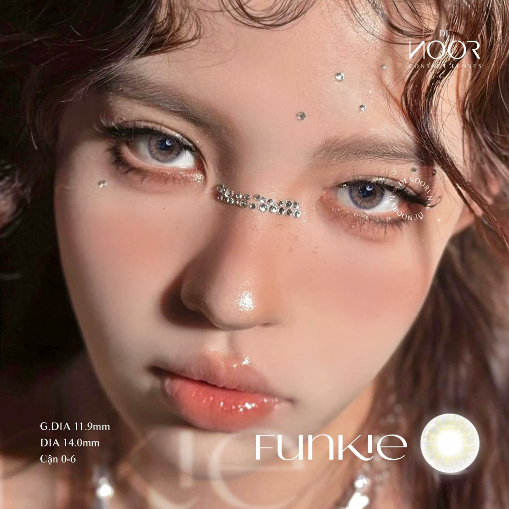 Funkie - Lens Xám Tự Nhiên Không Giãn Chính Hãng Hàn Quốc - Bảo Hành 2 Tuần - DeNOOR