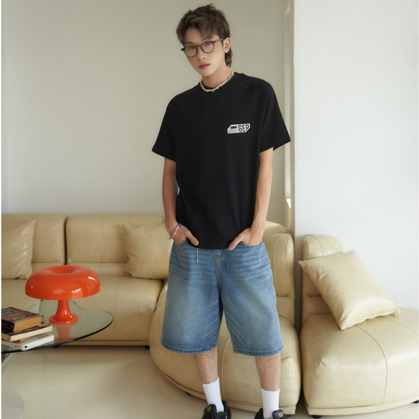 Áo thun raglan GER tag logo