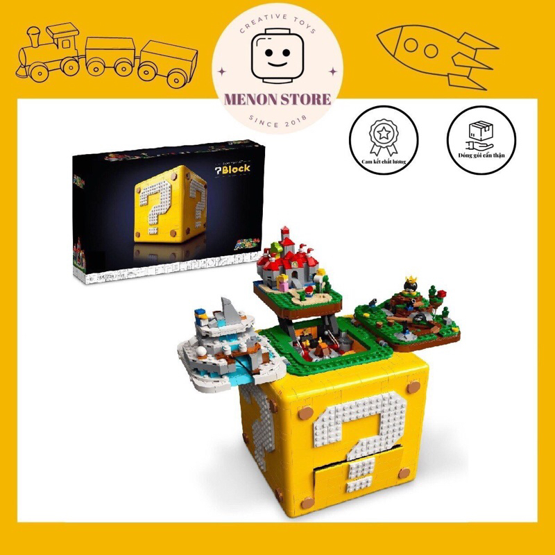 Đồ chơi lắp ráp Super Mario 77011 50069 71395 Hộp dấu hỏi Mari 64 hộp - Xếp hình thông minh