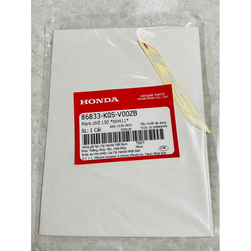 Tem số 150i 150 Honda Sh việt Nam 2017 2018 2019 2020 2021 2022