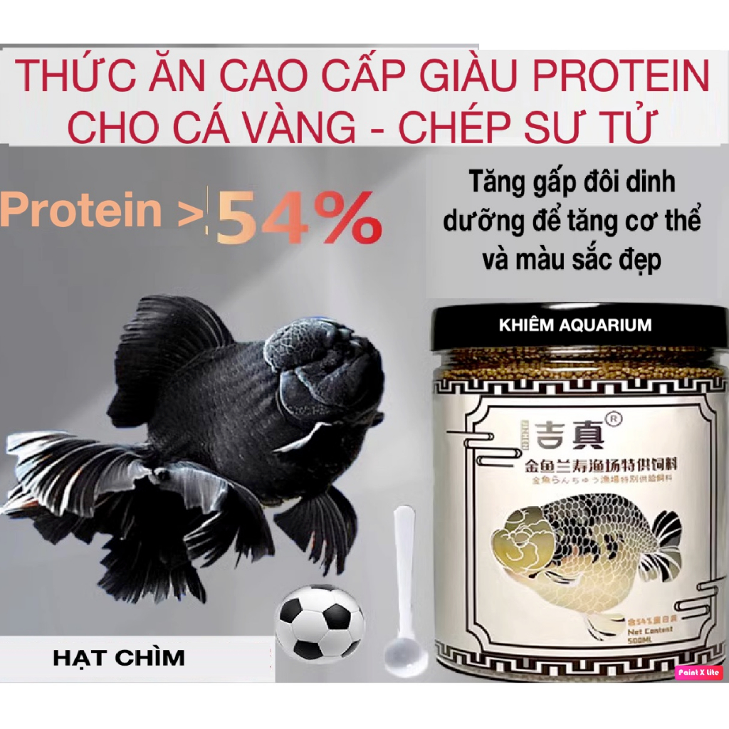 Cám JIZHEN >54% đạm giúp cá vàng tăng body, tăng màu, lên đầu phát triển hệ khung xương.