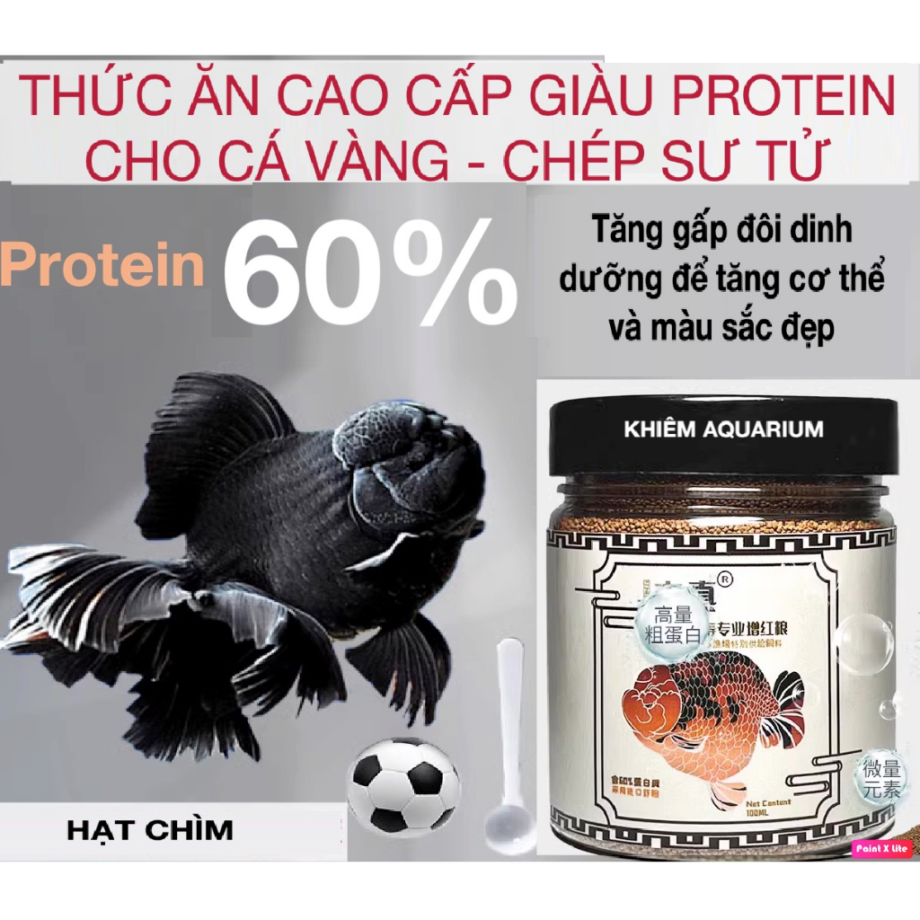 Cám JIZHEN >54% đạm giúp cá vàng tăng body, tăng màu, lên đầu phát triển hệ khung xương.
