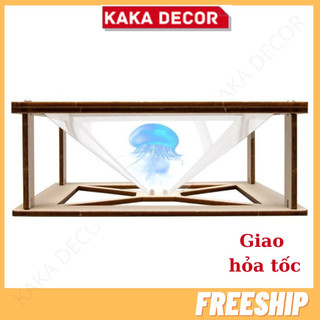 Lăng kính Hologram tạo ảo ảnh 3 chiều, bộ lắp ghép kính xem phim 3D bằng gỗ dùng để giáo dục giải trí hoặc làm quà tặng
