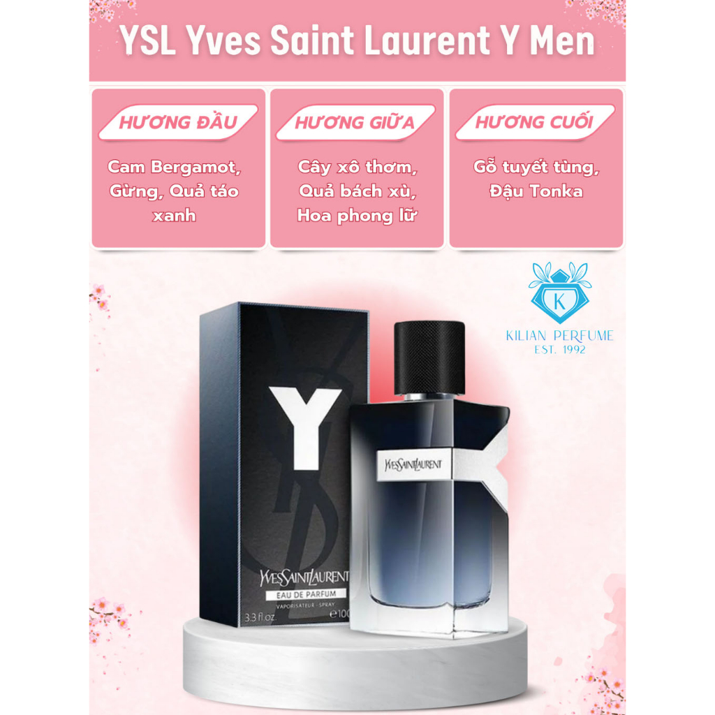 Nước Hoa Nam YSL Yves Saint Laurent Y Men EDP 10ml/100ml Lưu Hương Lâu Hương Thơm Tươi Mát Sang Trọng Quyến Rũ | BigBuy360 - bigbuy360.vn