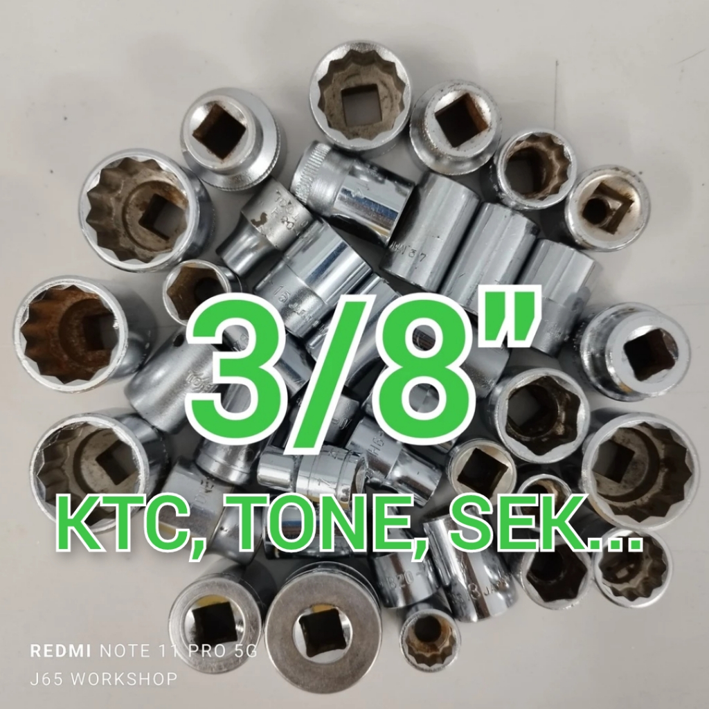 Đầu tuýp (đầu khẩu) 3/8" 6~24 mm KTC, Tone, Tough, Kokon... hàng bãi Nhật, bán lẻ từng size