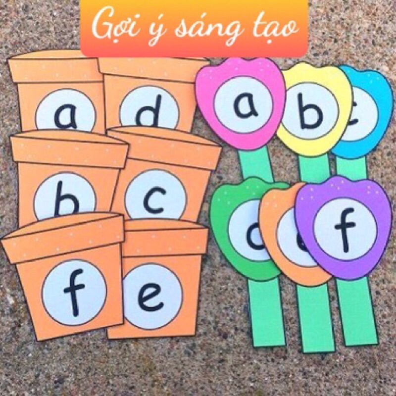 Tên góc theo yêu cầu-Bộ 29 chữ cái nỉ in Hoa ,in Thường -trang trí,mầm non.
