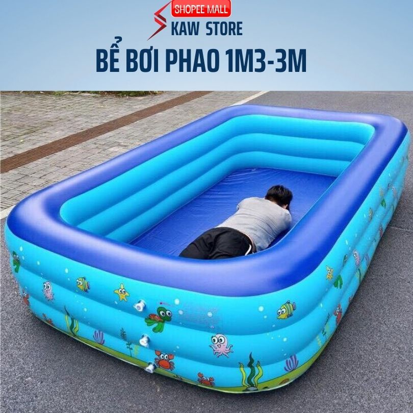 Bể bơi phao 3 tầng Kaw - bể bơi phao thành cao, chống trượt - Bảo hành 1 đổi 1