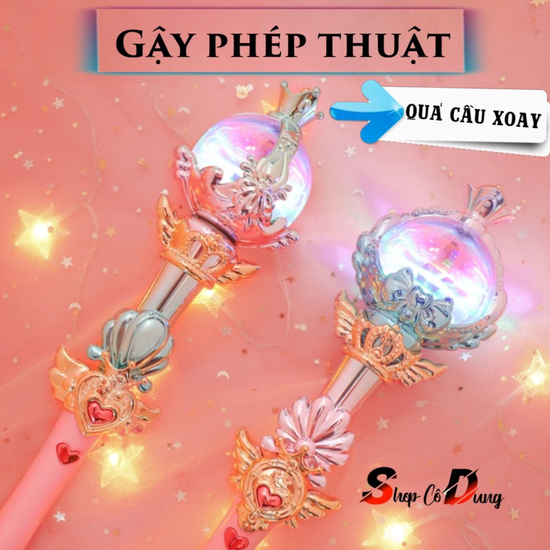 Gậy phép thuật, cây phép thuật 8879 ngôi sao xoay được chạy pin, đồ chơi cho bé