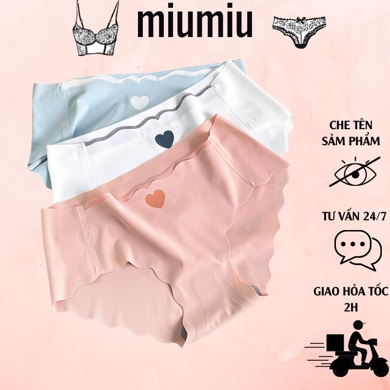 Quần Lót Kháng Khuẩn Nâng Mông Không Viền Cao Cấp Họa Tiết Trái Tim Gợi Cảm M2918