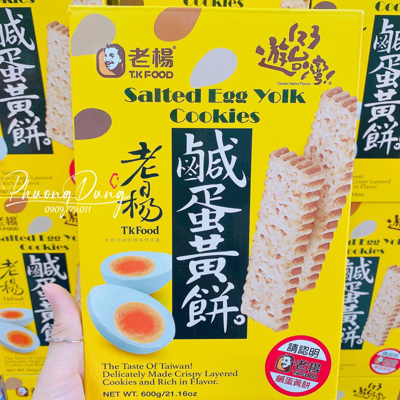 Bánh quy trứng muối Salted Egg Yolk Cookies TK Food Đài Loan nhập Mỹ hộp 600g