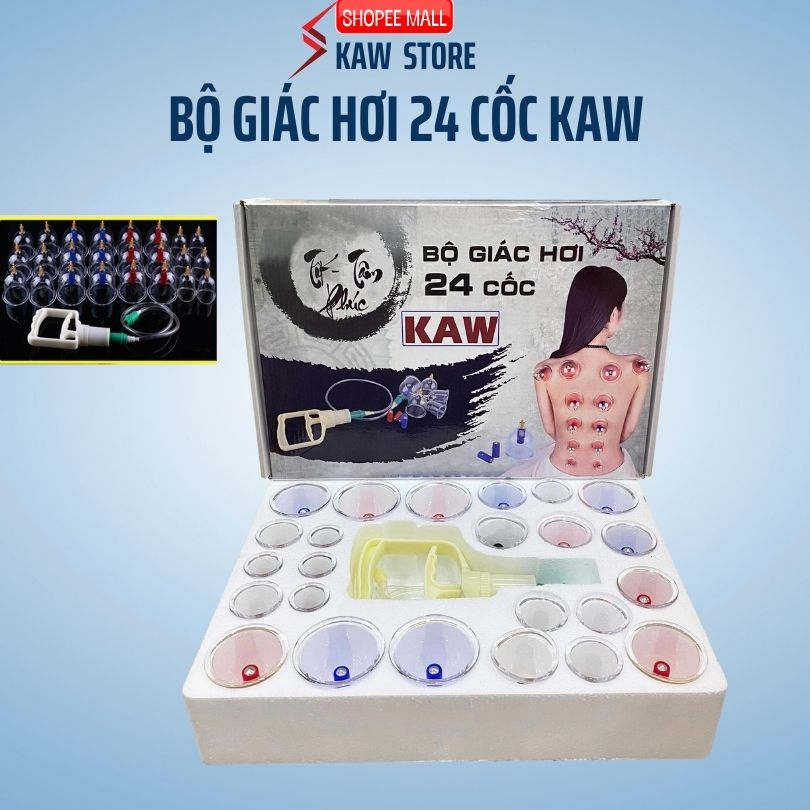 Bộ giác hơi không dùng lửa KAW-K001 24 cốc, trong suốt, siêu bền, chính hãng - Hàng cao cấp bảo hành 3