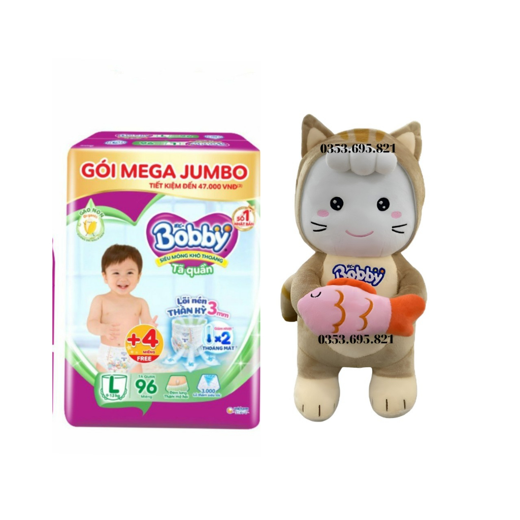 Tã quần Bobby Mega Jumbo : M112-L96-XL84-XXL76