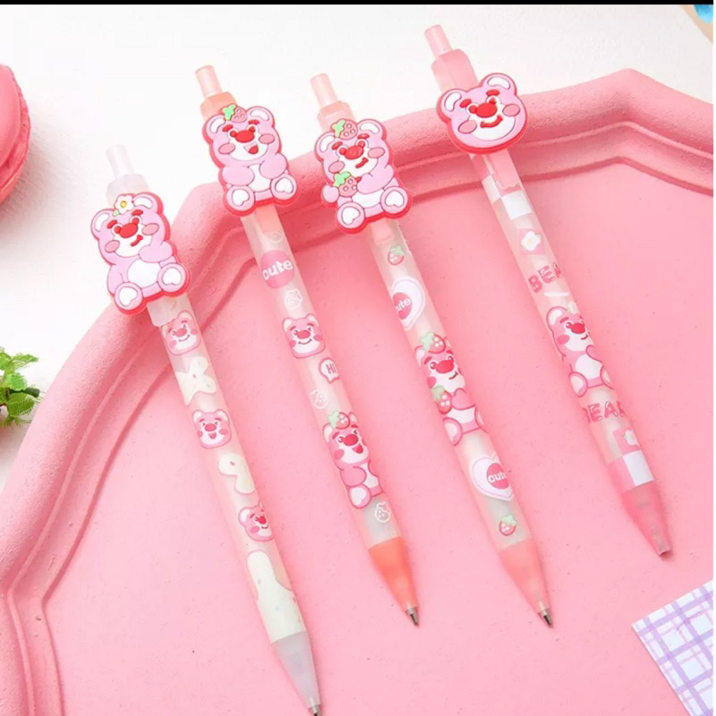 Tách set 1 chiếc bút chì gấu dâu màu Hồng