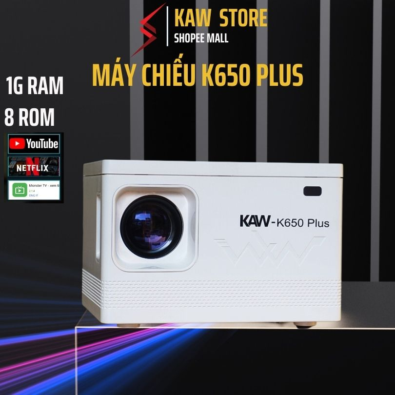 Máy chiếu mini KAW K550, Android 10, RAM 2G, ROM 8G - Hàng chính hãng bảo hành 1 đổi 1