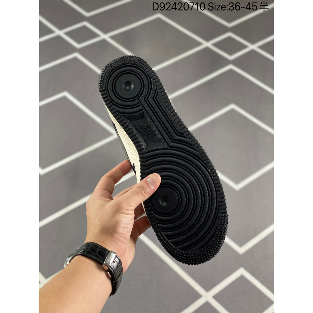 Giày_Nike Air Force 1 Đen Trắng , Giày AF1 Cream And Black Đế Air Bản Chuẩn, Đủ Size Nam Nữ Full Box Bill