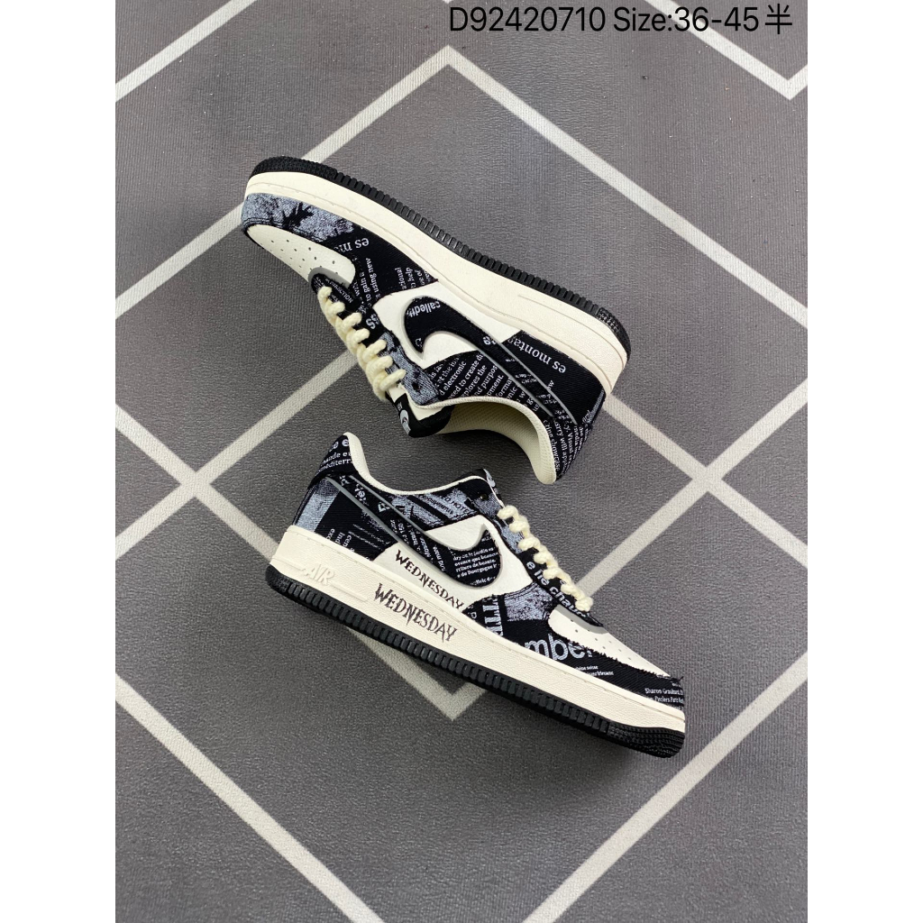 Giày_Nike Air Force 1 Đen Trắng , Giày AF1 Cream And Black Đế Air Bản Chuẩn, Đủ Size Nam Nữ Full Box Bill