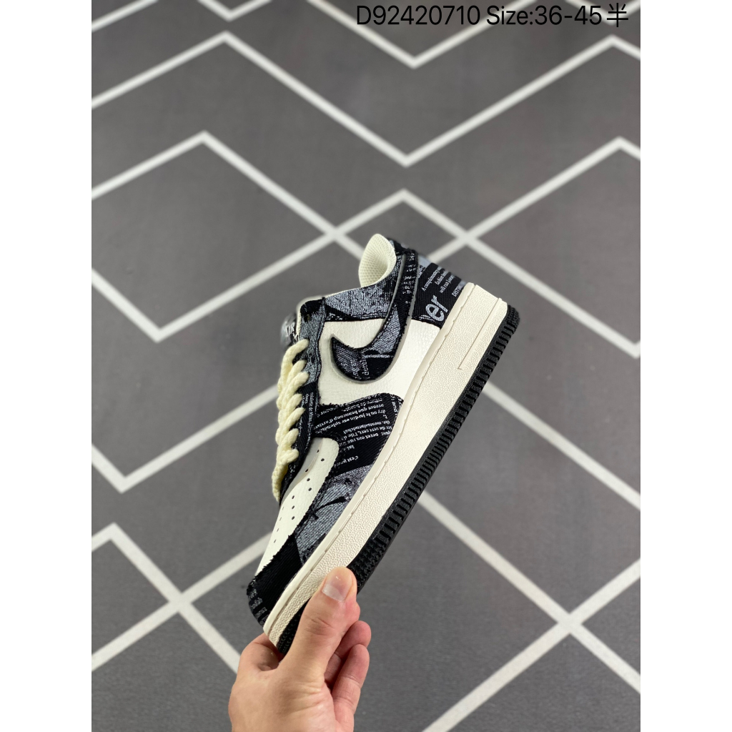 Giày_Nike Air Force 1 Đen Trắng , Giày AF1 Cream And Black Đế Air Bản Chuẩn, Đủ Size Nam Nữ Full Box Bill