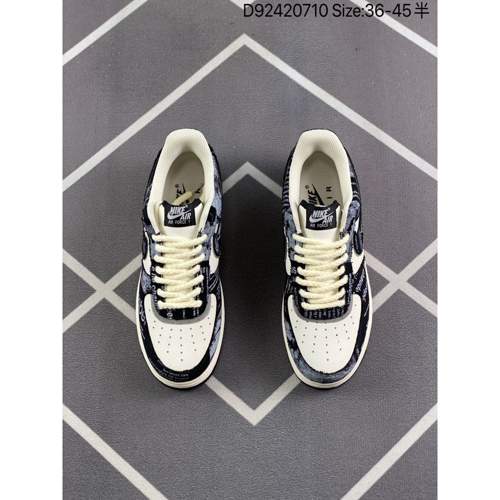 Giày_Nike Air Force 1 Đen Trắng , Giày AF1 Cream And Black Đế Air Bản Chuẩn, Đủ Size Nam Nữ Full Box Bill